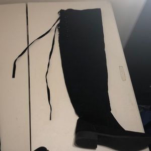 Lace up thigh high boots